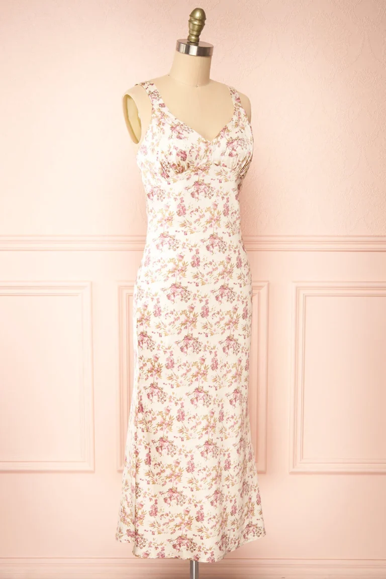 Image for Robe satinée rose fleuris Storia taille L
