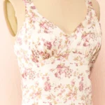 Thumbnail for Robe satinée rose fleuris Storia taille L
