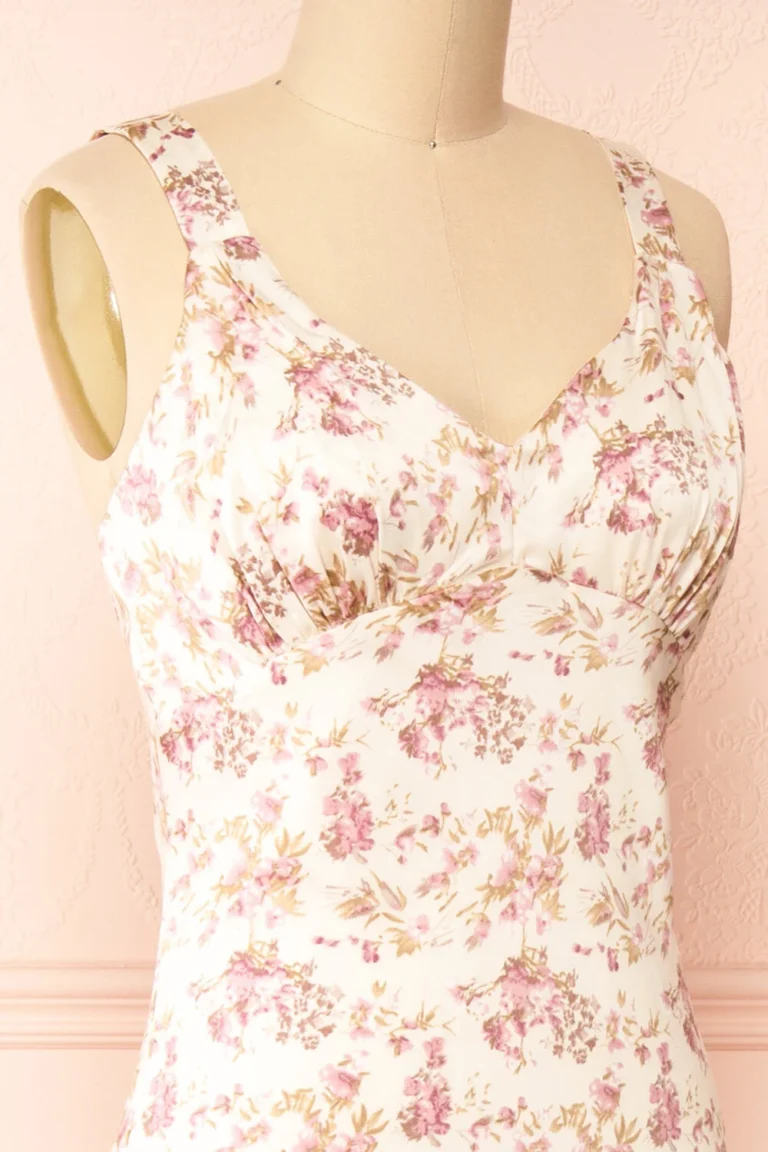 Image for Robe satinée rose fleuris Storia taille L