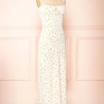 Featured thumbnail for Robe blanche fleuris orange taille M Glamourous