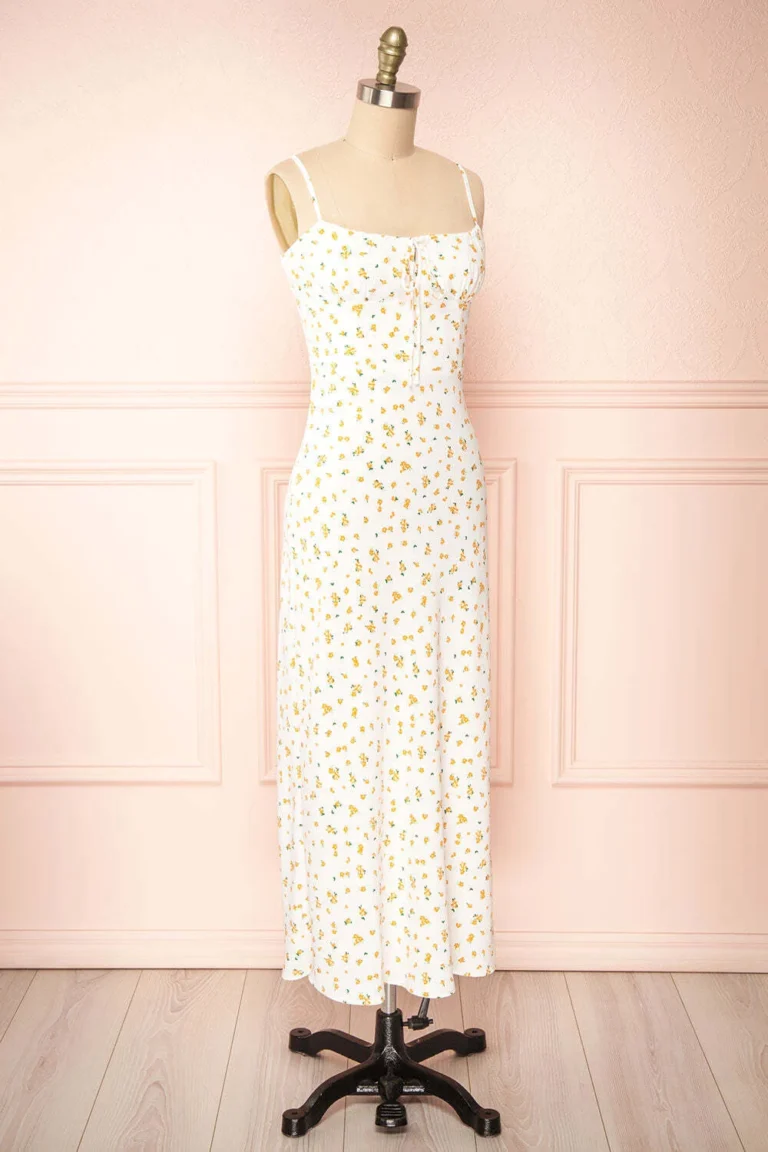 Featured image for Robe blanche fleuris orange taille M Glamourous
