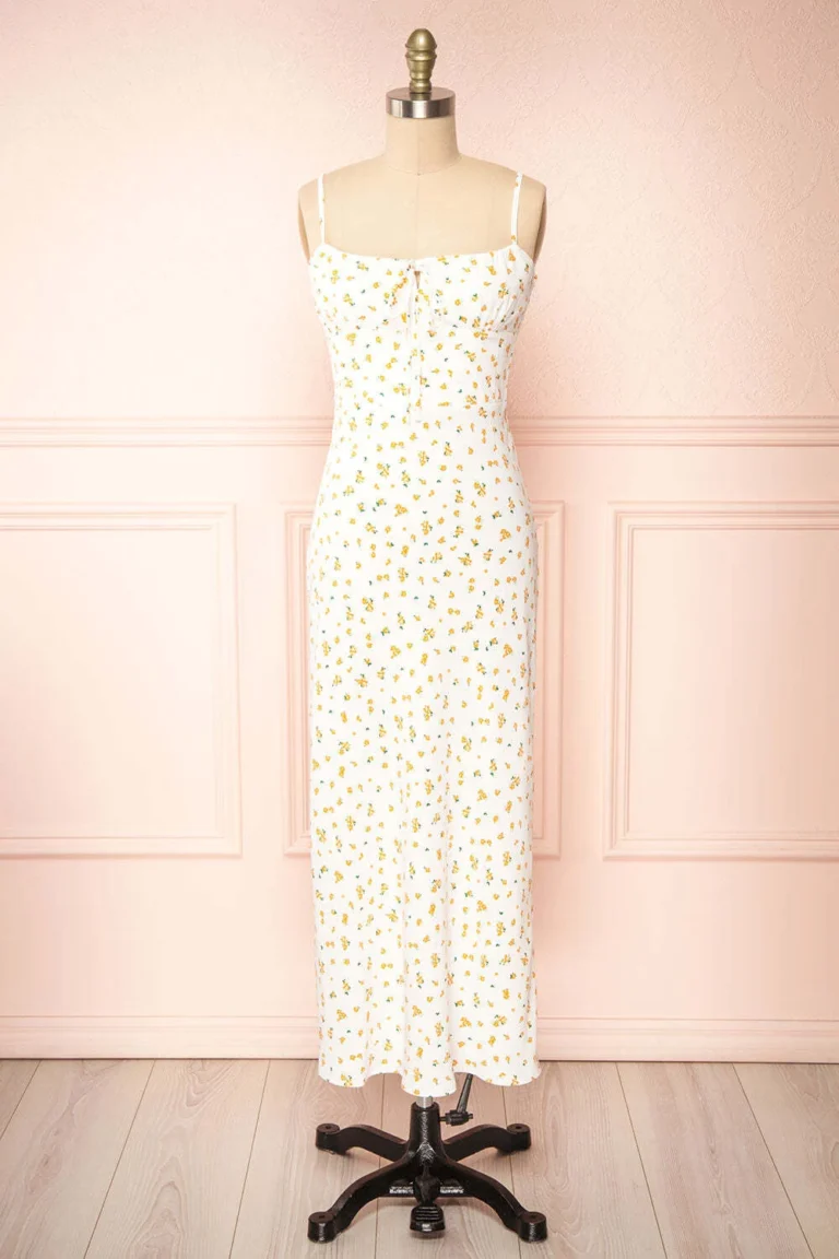 Image for Robe blanche fleuris orange taille M Glamourous