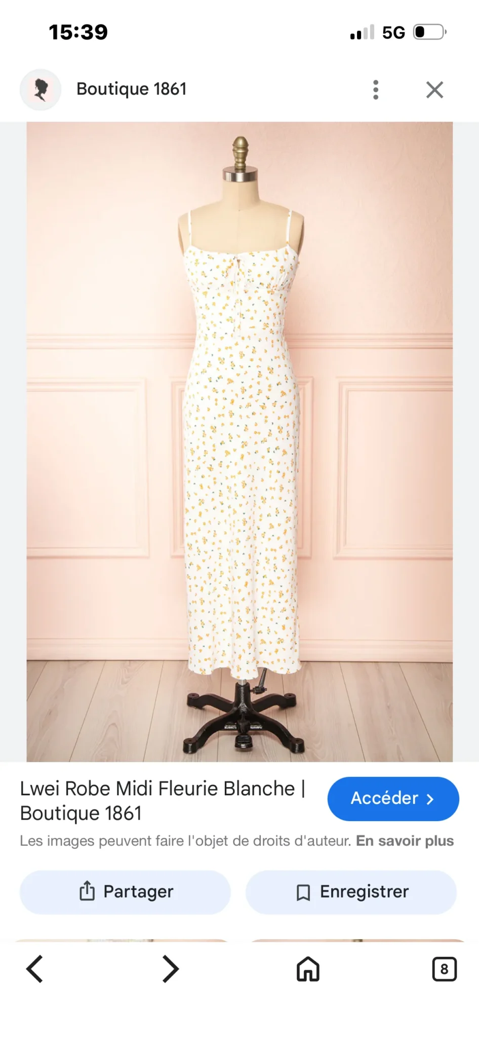 Image for Robe blanche fleuris orange taille M Glamourous