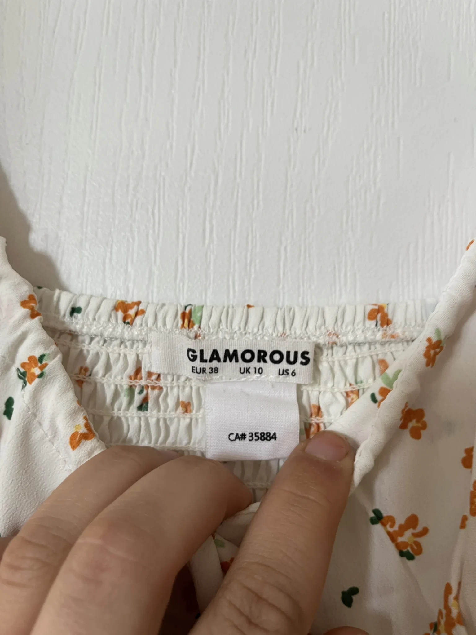 Image for Robe blanche fleuris orange taille M Glamourous