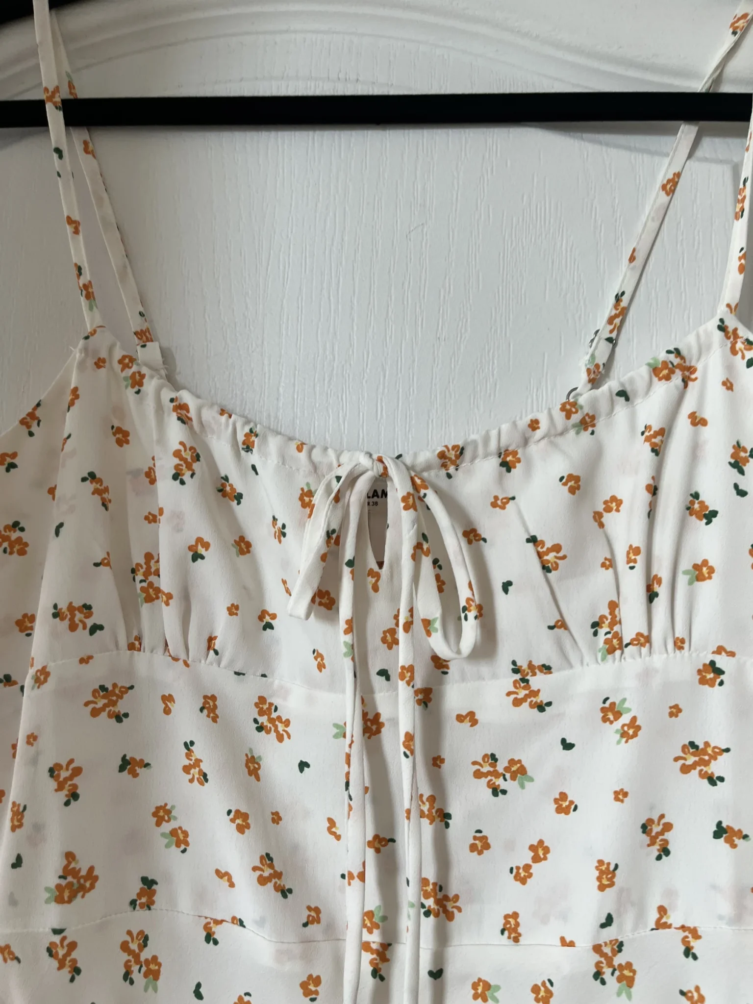 Image for Robe blanche fleuris orange taille M Glamourous