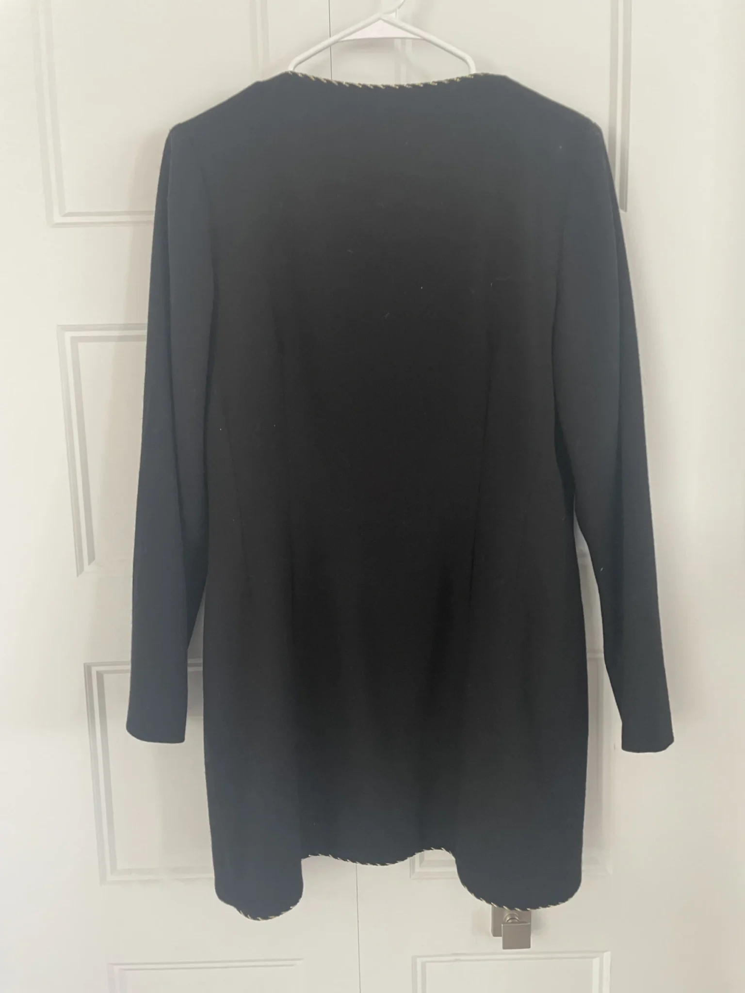 Image for Veste vintage élégante noire et dorée – 100% laine vierge