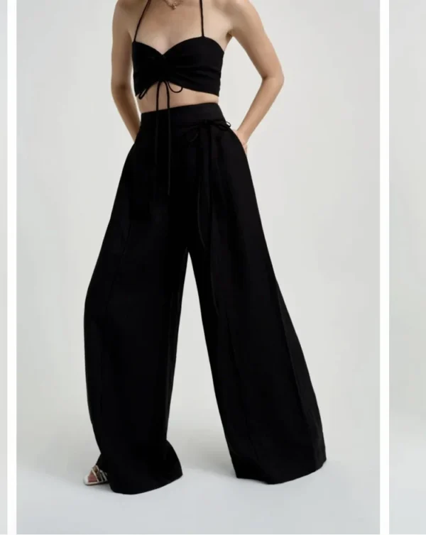 Image for Pantalon ample noir 💯 lin