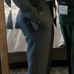 Thumbnail for Ensemble tailleur Dynamite bleu-vert (blazer + pantalon taille haute)