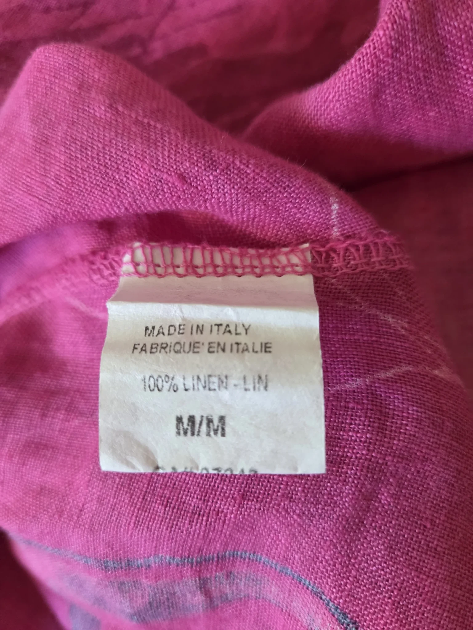 Image for Magnifique robe fuchsia 100 % lin à motif floral