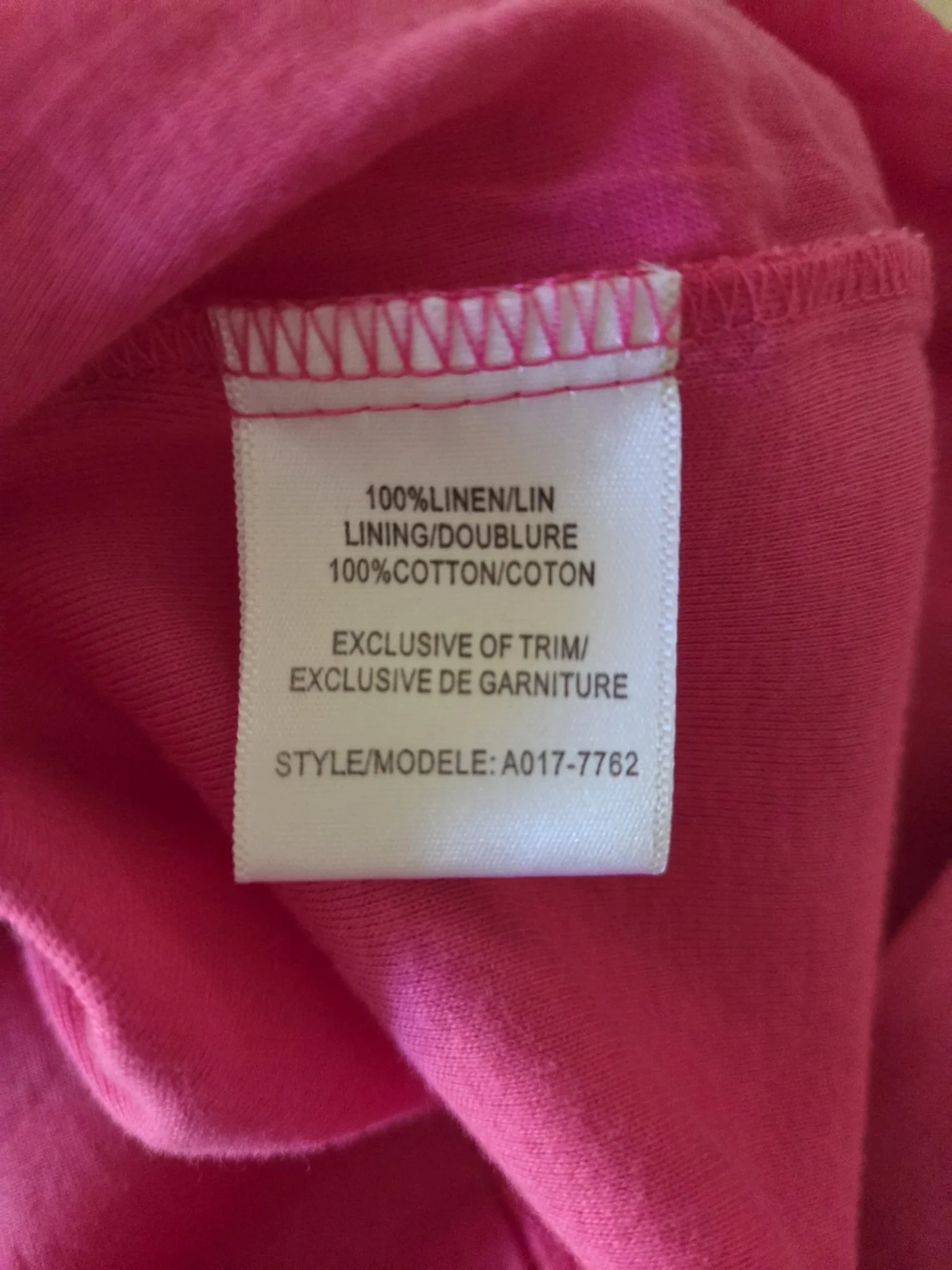 Image for Robe fuchsia éclatante 100 % lin