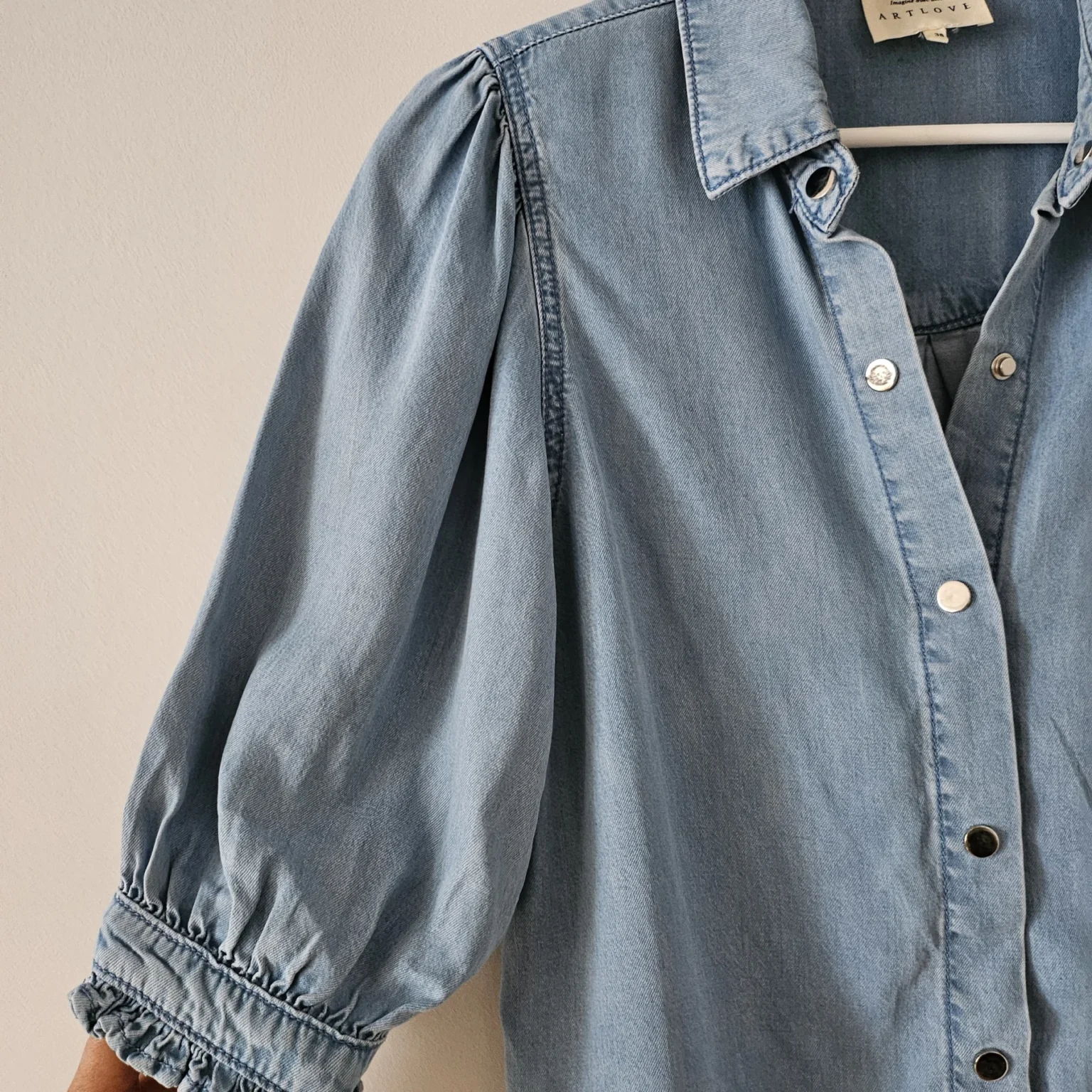 Image for Blouse en tencel manches bouffantes