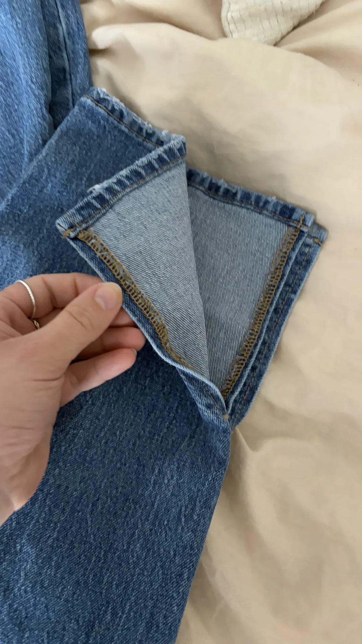 Image for Denim jambe droite à fente