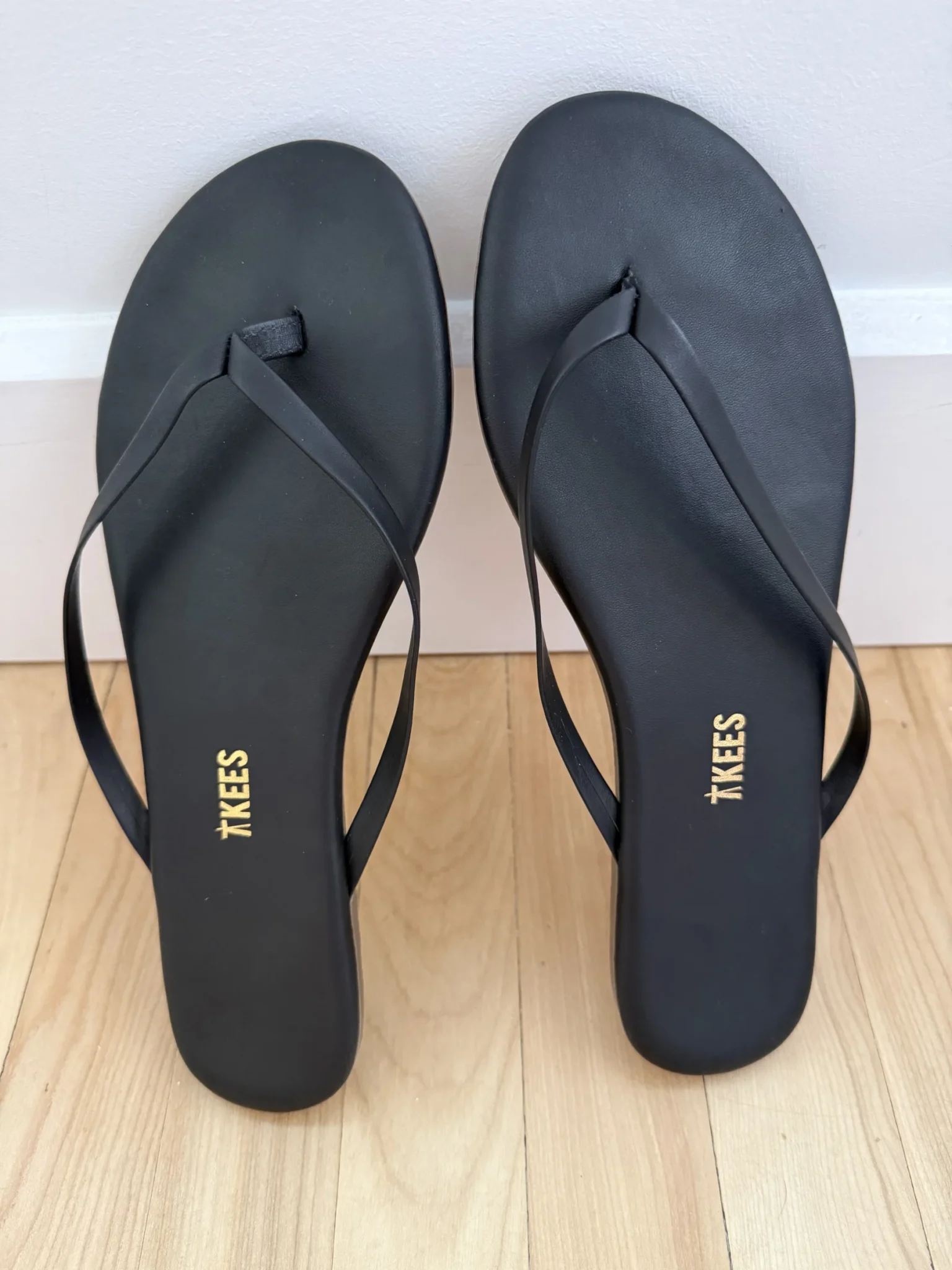 Image for TKEES Black Minimalist Leather Lily Sandales