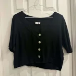 Featured thumbnail for Chemise crop manche courte noir