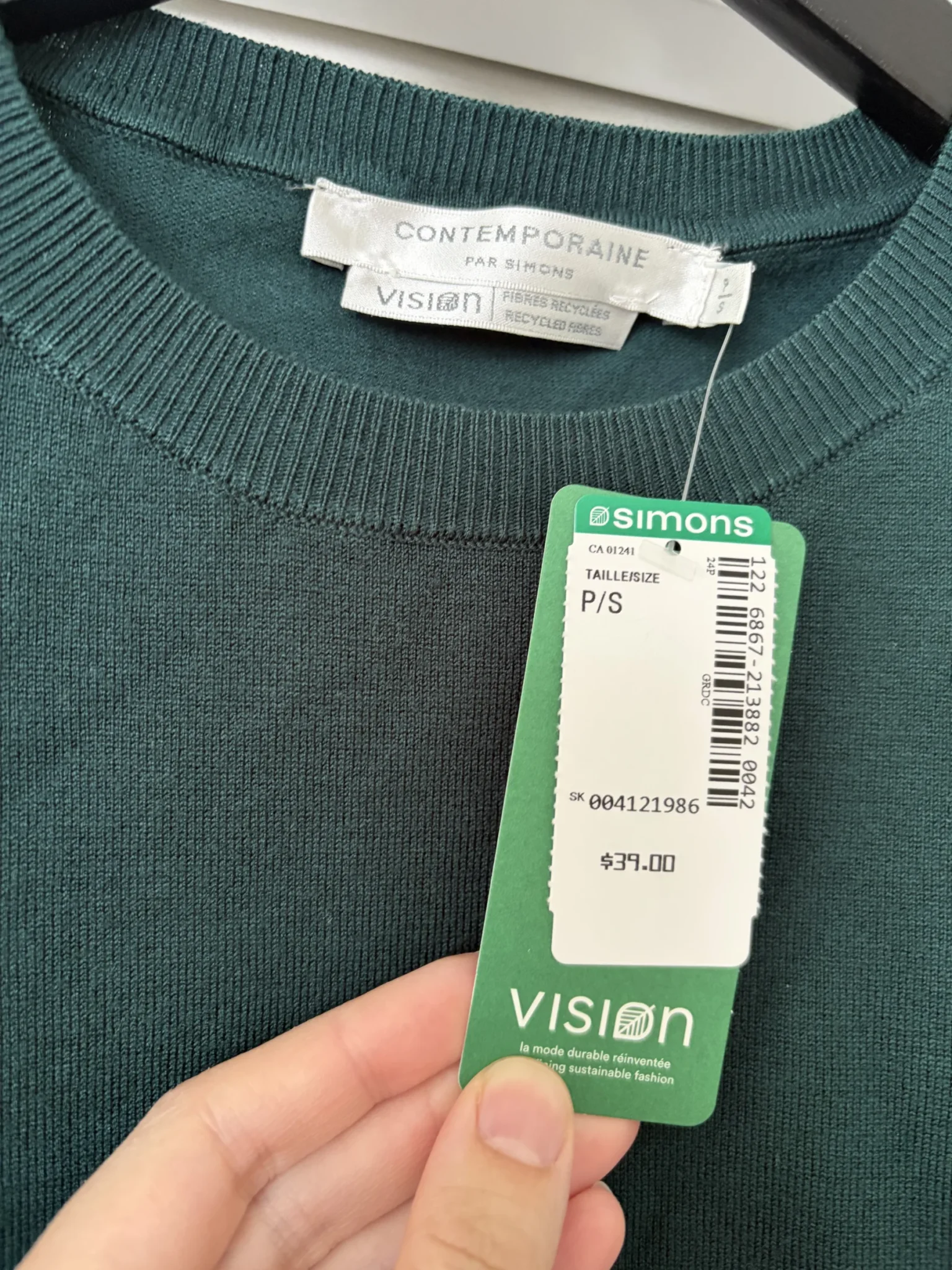 Image for T-shirt tricot couleur sarcelle