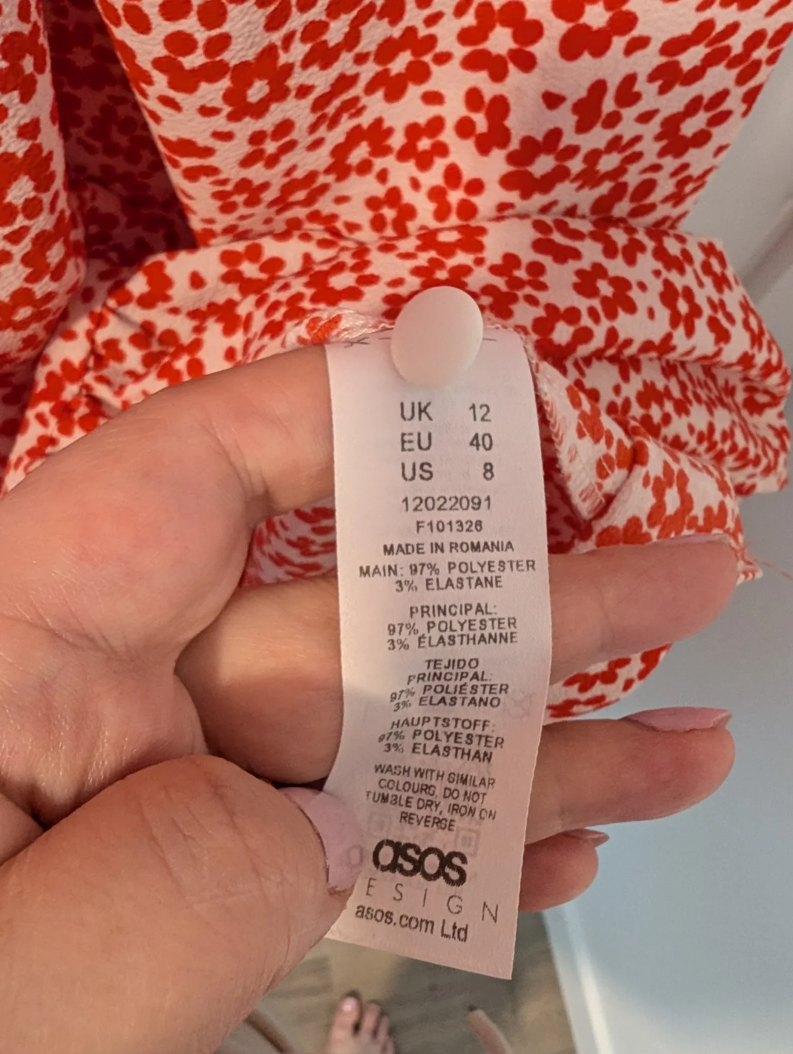 Image for Asos/Robe Fleurie Sz 8