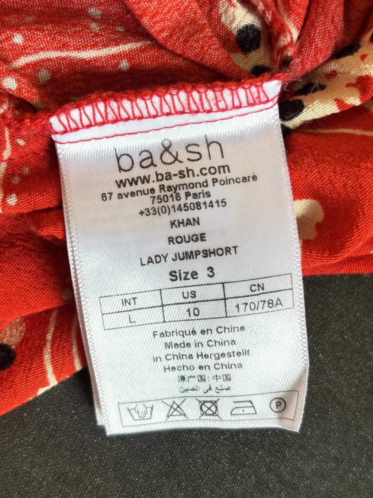 Image for ♥️Combishort rouge vif BASH