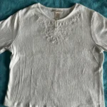 Featured thumbnail for Chandail blanc léger - 50% coton - Carroll Reed