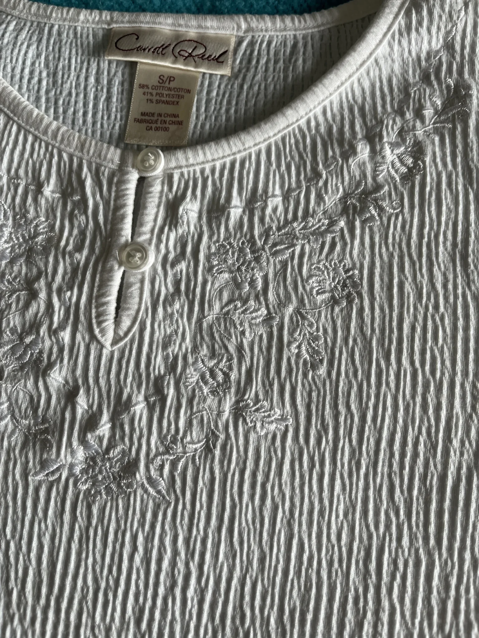 Image for Chandail blanc léger - 50% coton - Carroll Reed