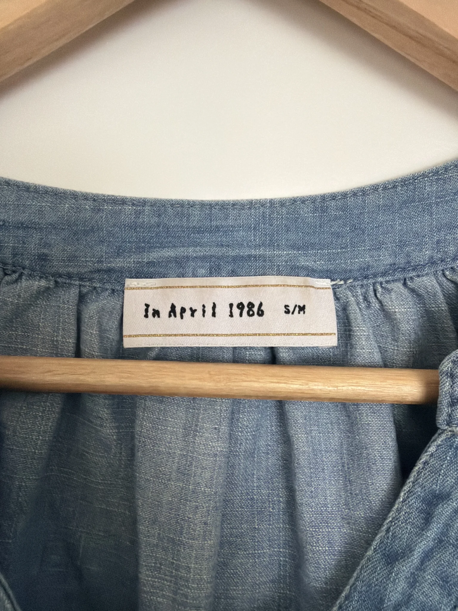 Image for Denim blouse with puffed sleeves