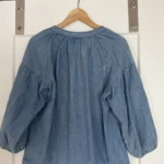Thumbnail for Denim blouse with puffed sleeves