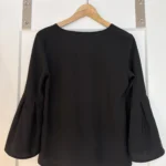 Thumbnail for Women's black blouse with puffed sleeves