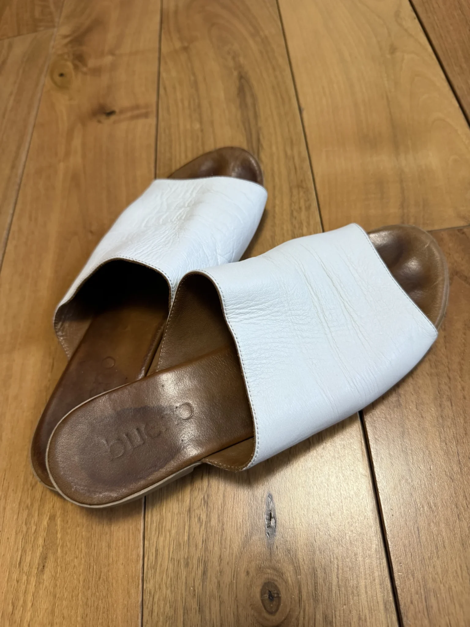 Image for Pack of 3 pairs of Bueno sandals in genuine leather - white, taupe and black | Size 41 ( fits size 9 )