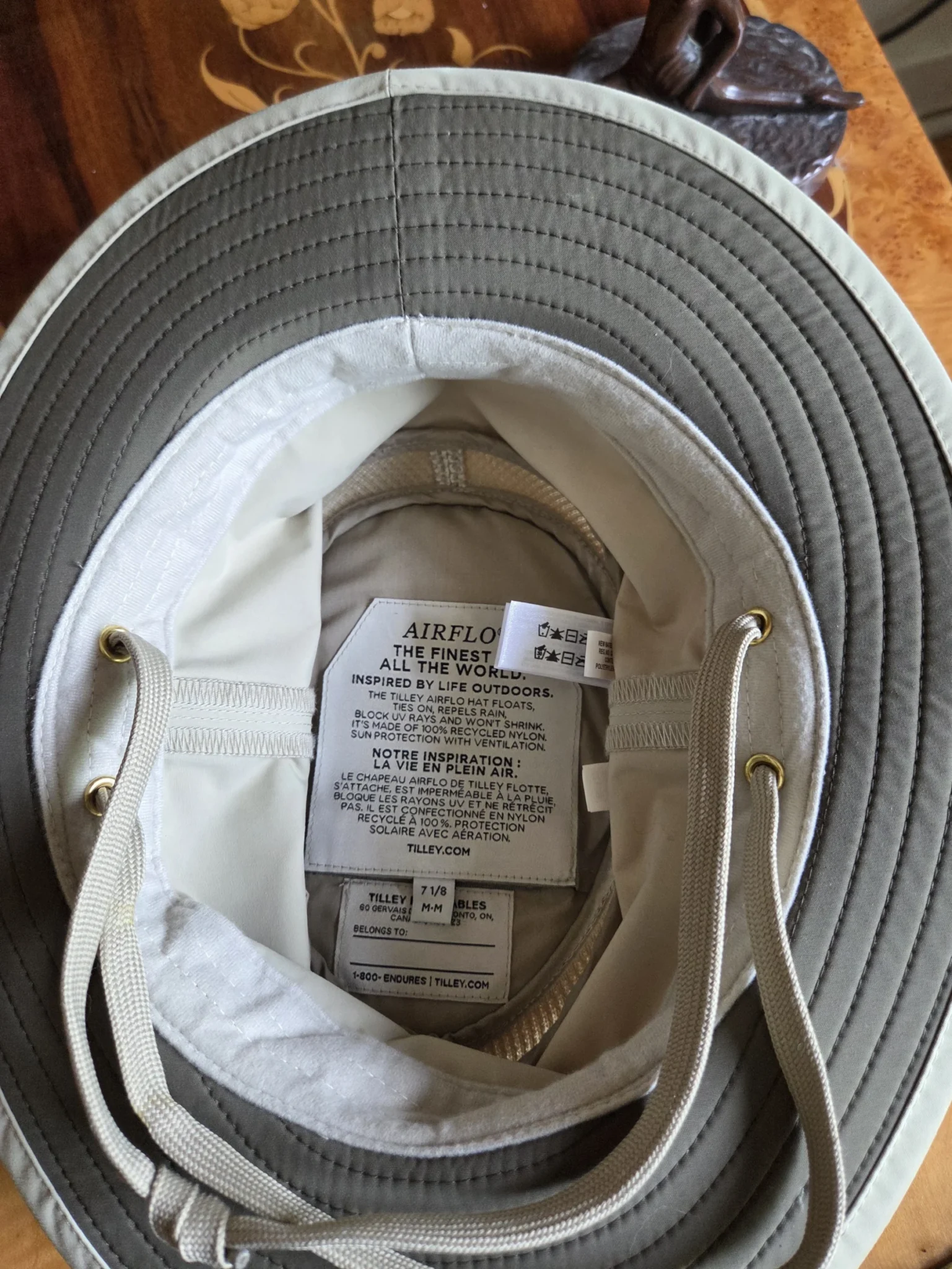 Image for Unisex sun hat Tilley Airflow khaki/beige 7⅛