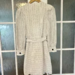 Thumbnail for Metallic striped dress with belt