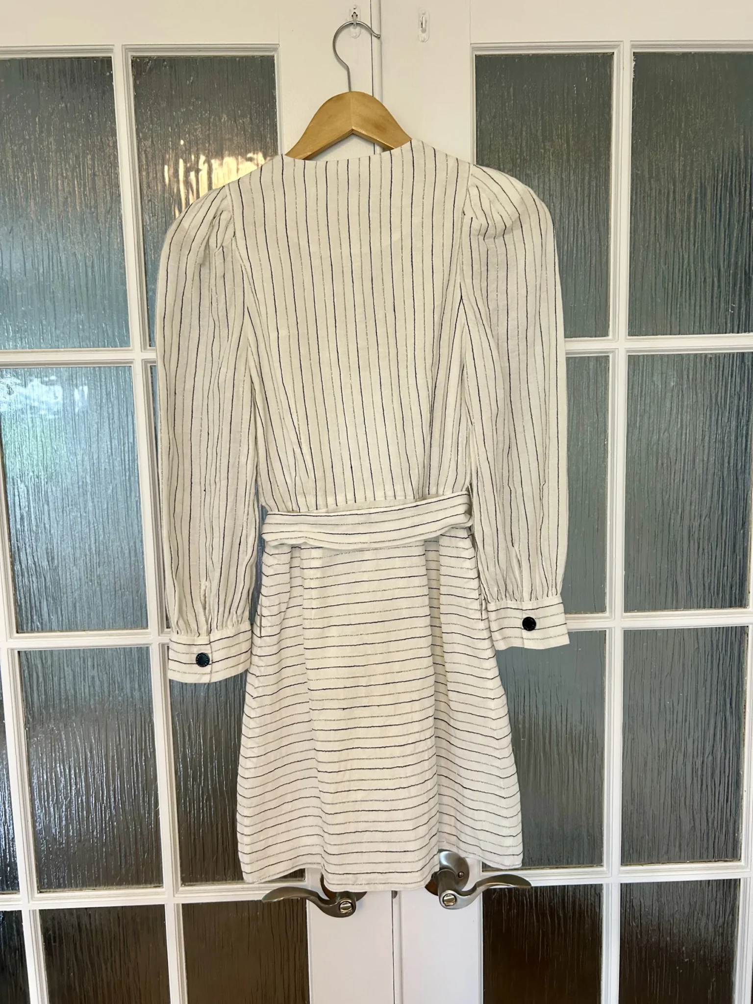 Image for Metallic striped dress with belt