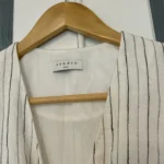 Thumbnail for Metallic striped dress with belt