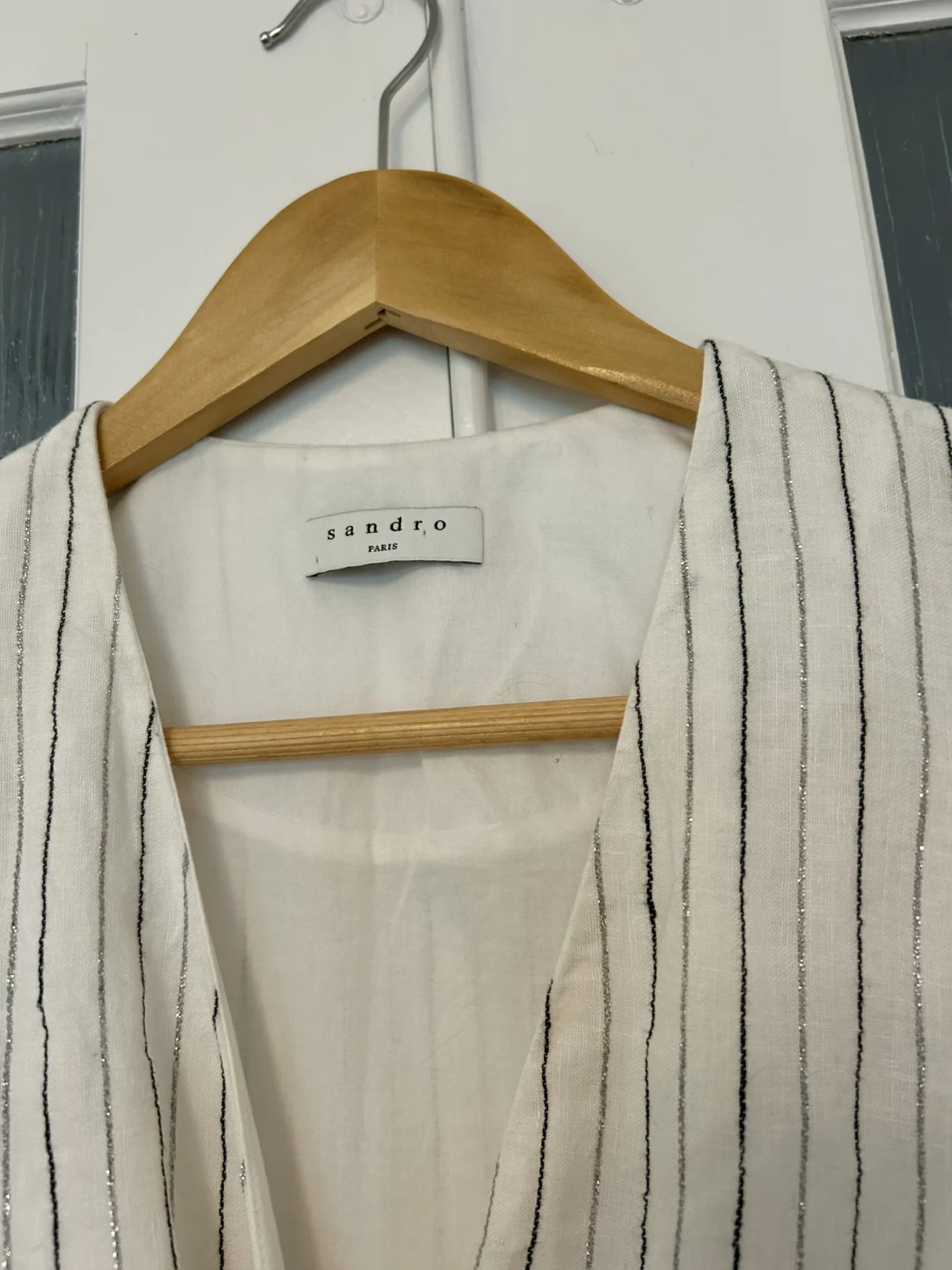 Image for Metallic striped dress with belt
