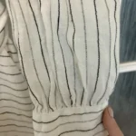 Thumbnail for Metallic striped dress with belt