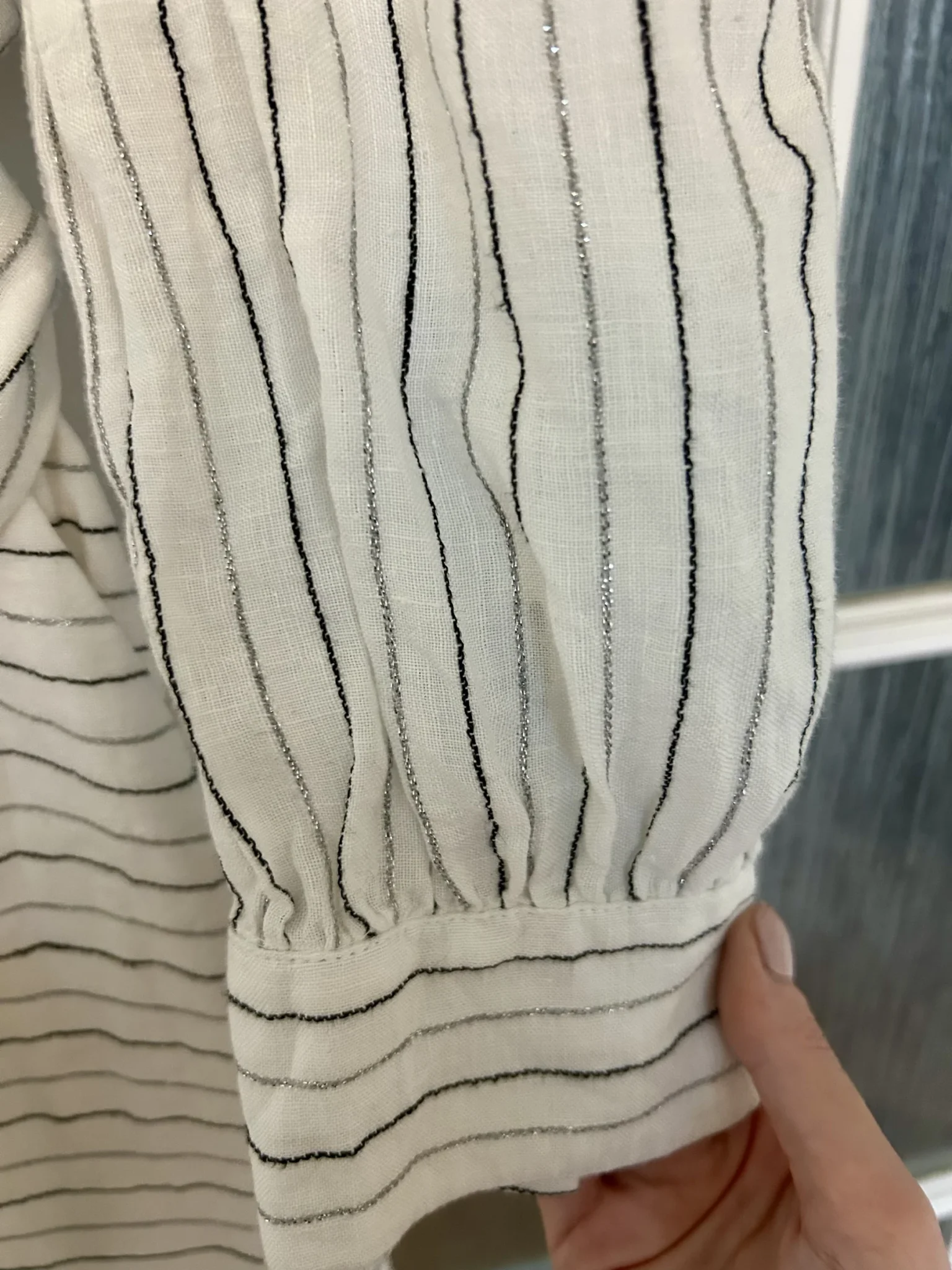 Image for Metallic striped dress with belt
