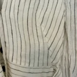 Thumbnail for Metallic striped dress with belt