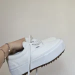Thumbnail for *Rares - édition limitée* Vans Era plate-forme cuire vegan blanc grandeur 8