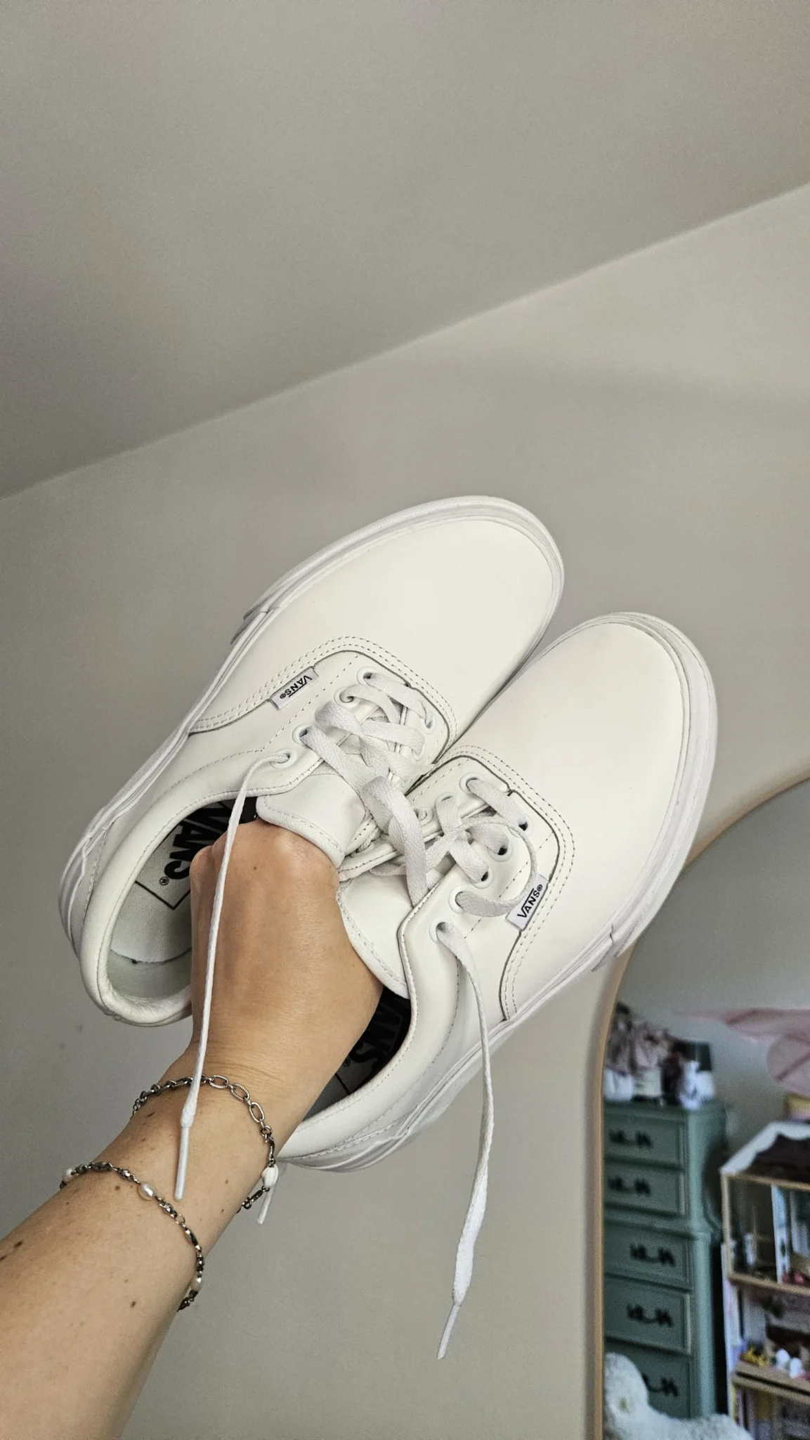 Image for *Rares - édition limitée* Vans Era plate-forme cuire vegan blanc grandeur 8