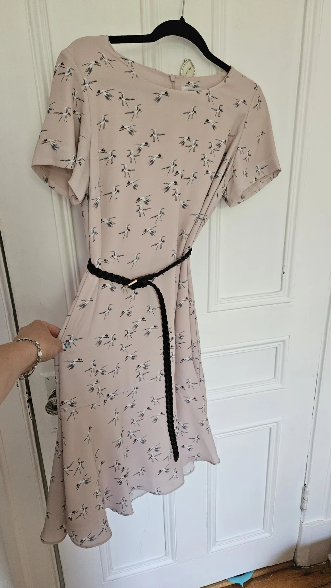 Featured image for Robe oiseaux rose Contemporain Simons mi-longue