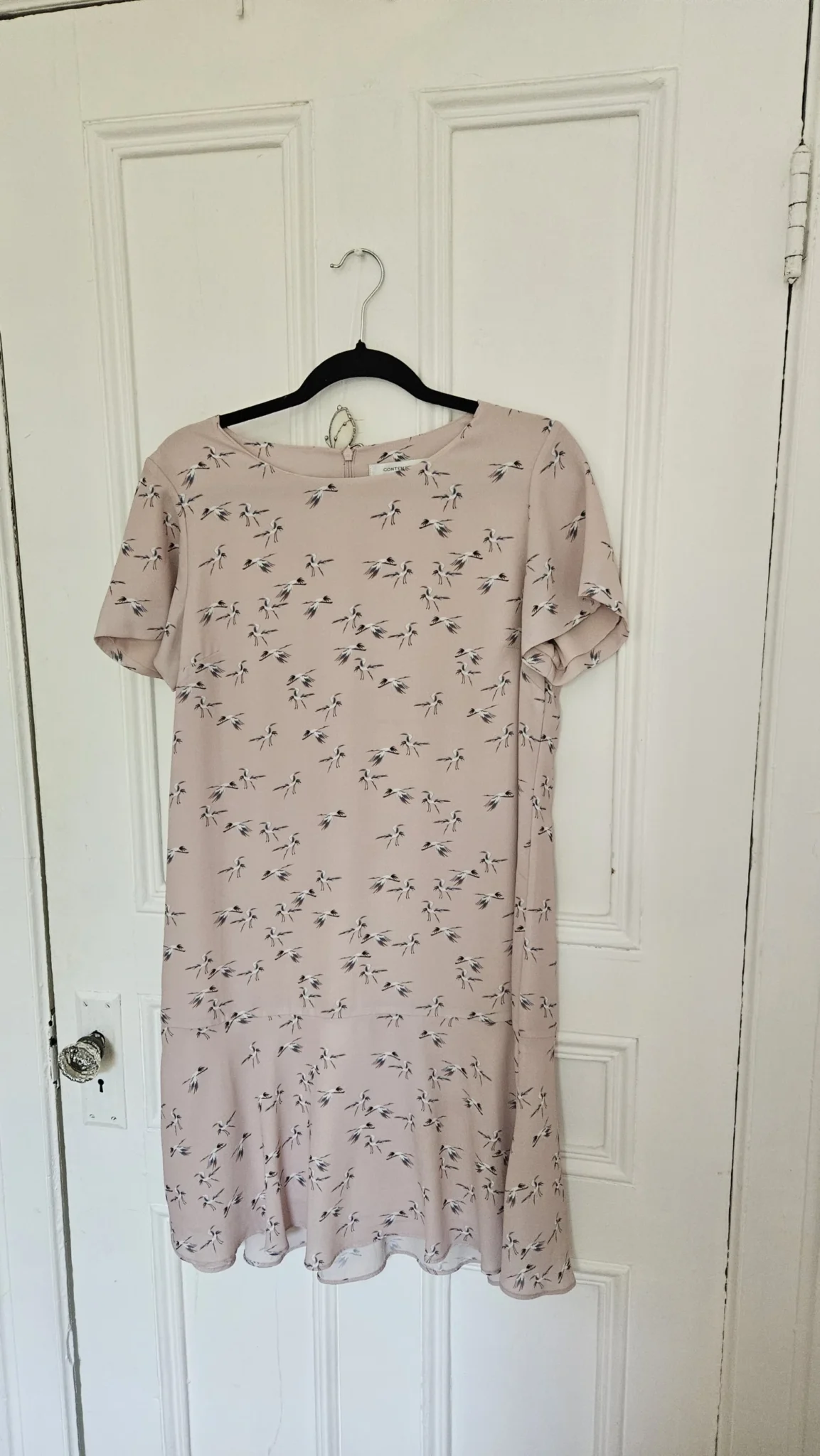 Image for Robe oiseaux rose Contemporain Simons mi-longue