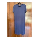 Featured thumbnail for Women's blue t-shirt maxi dress with slits M