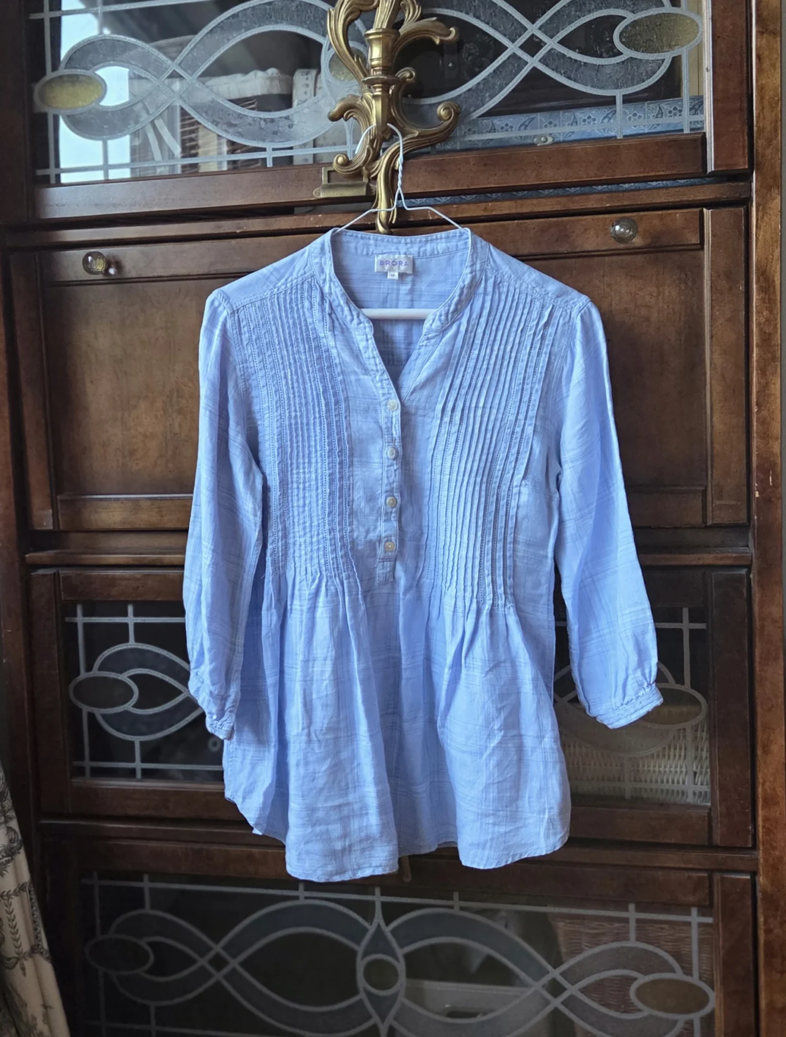 Featured image for Brora-Magnificent soft blue blouse 100% linen