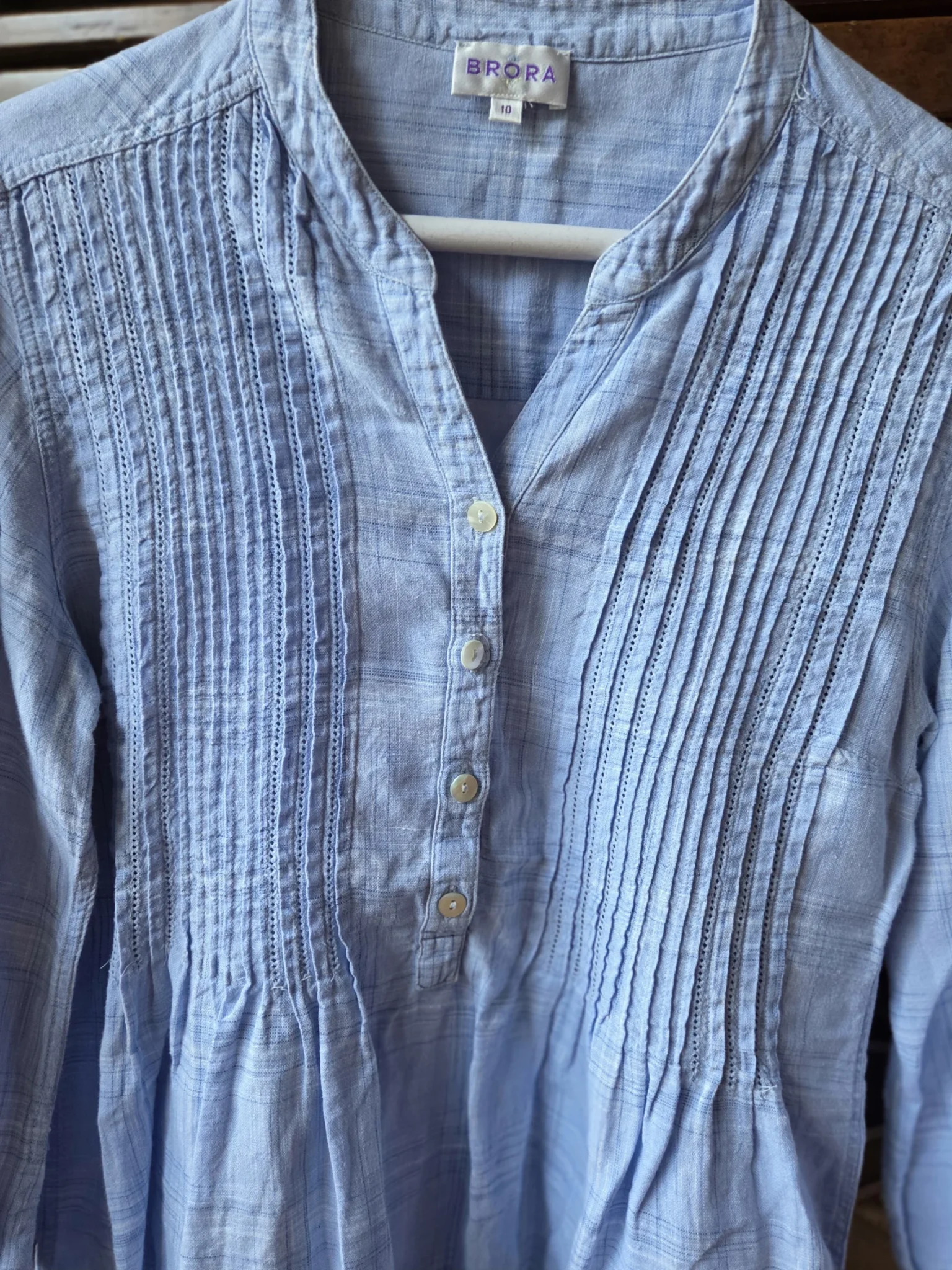 Image for Brora-Magnificent soft blue blouse 100% linen