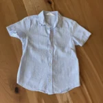 Featured thumbnail for White and blue short-sleeved shirt