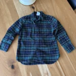 Featured thumbnail for Chemise bleu marine et vert à carreaux