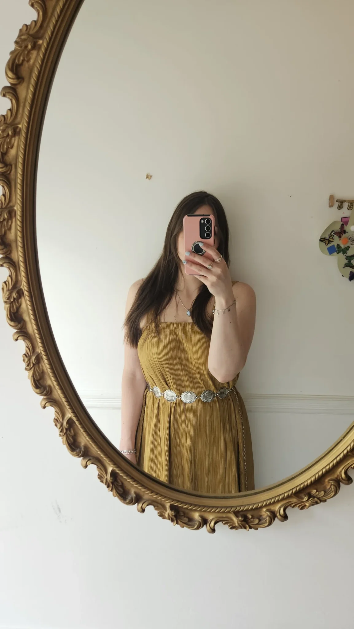 Image for Robe jaune/doré maxi designer Faunes fait à Montréal
