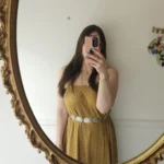 Thumbnail for Robe jaune/doré maxi designer Faunes fait à Montréal