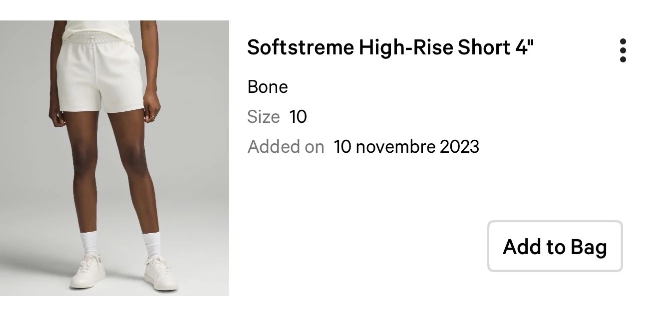 Image for Short Lululemon Softstreme