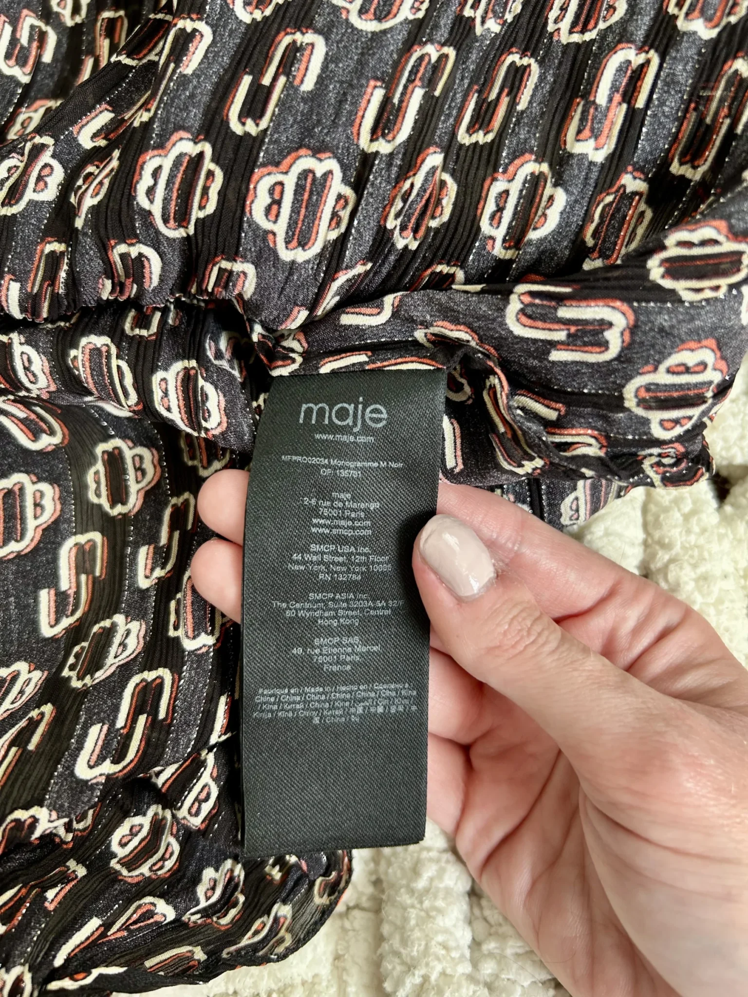 Image for Robe à manches longues à motifs