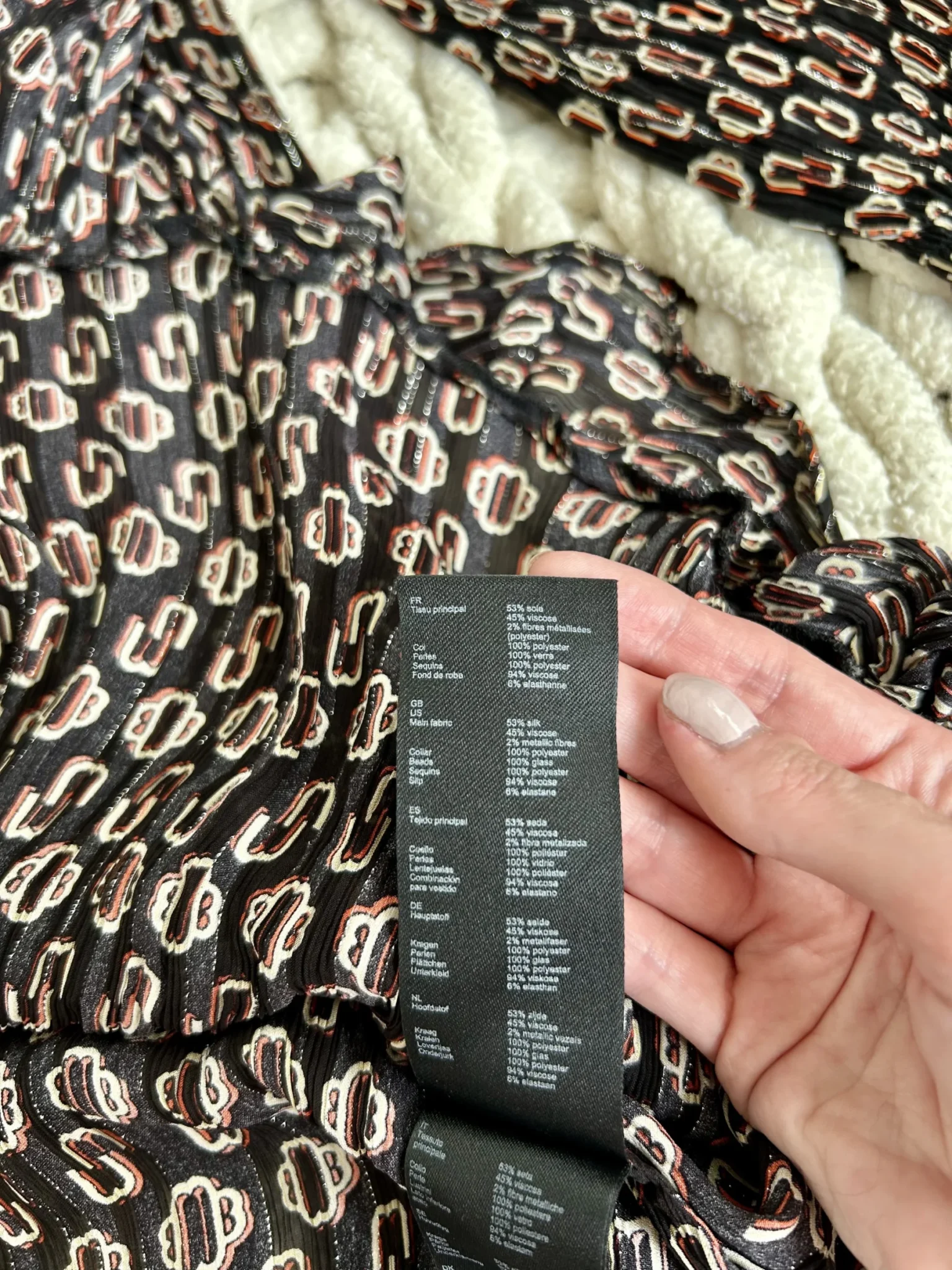 Image for Robe à manches longues à motifs