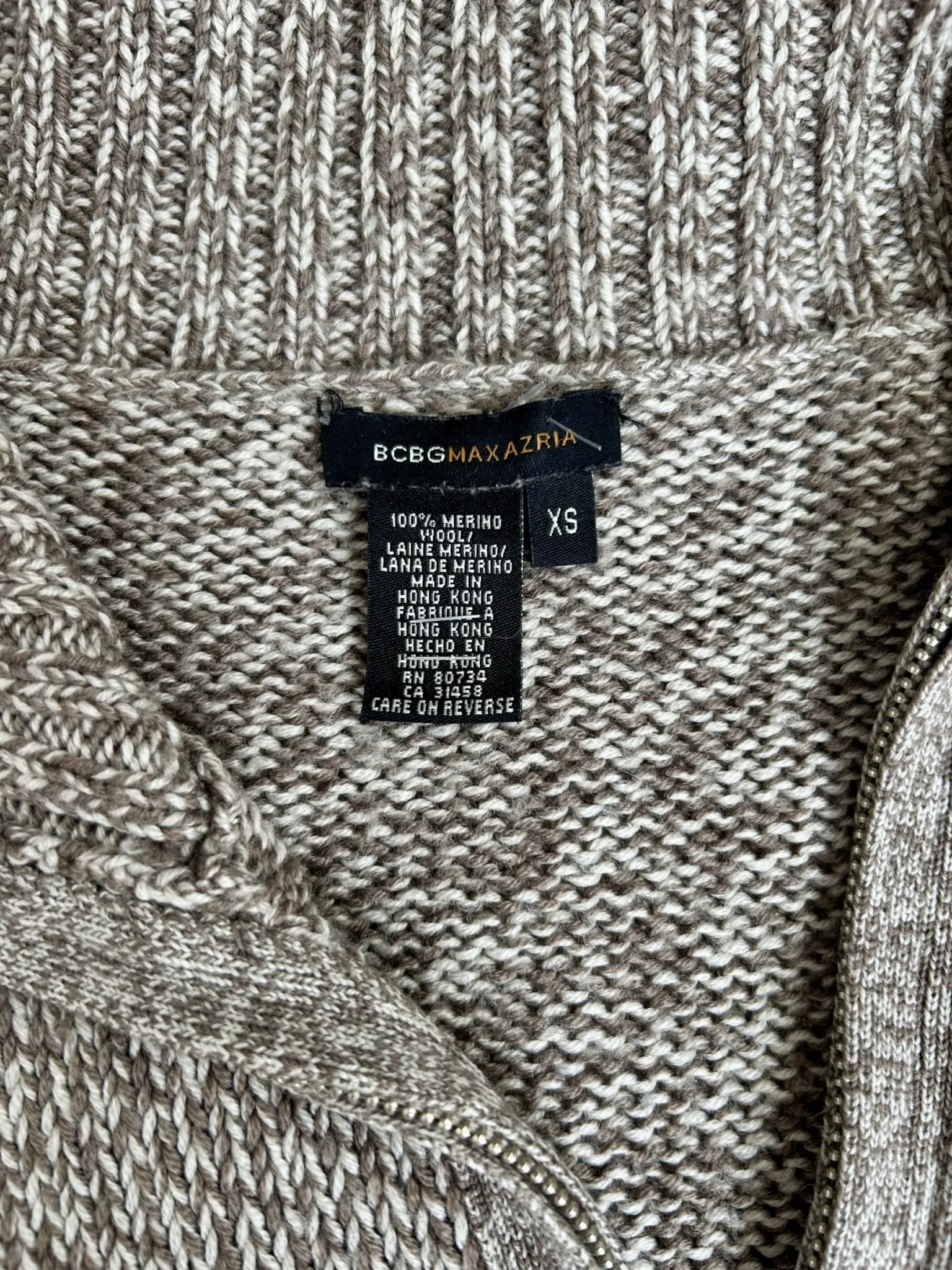 Image for Veste à double zip 100% mérinos